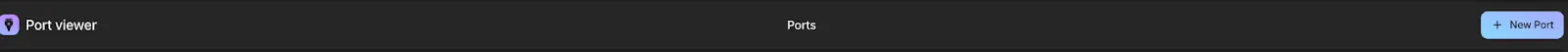 Click "New Port" at the top right