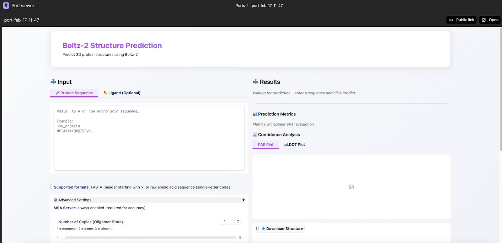Boltz-2 Structure Prediction app